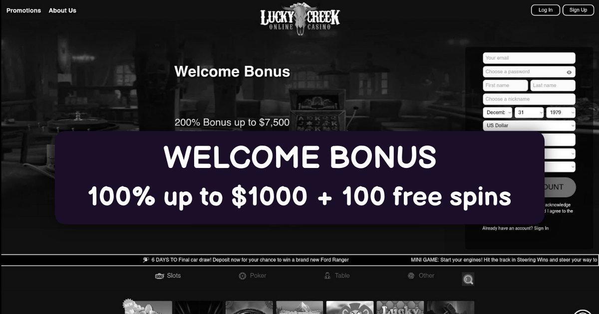 Lucky Creek Casino Bonuses | Top Mobile Casino Bonus USA 2024
