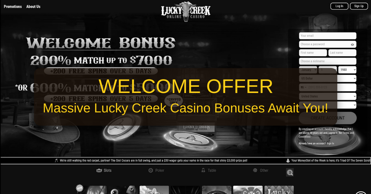 Lucky Creek Casino Bonuses 2026: Best USA Deals | Verified